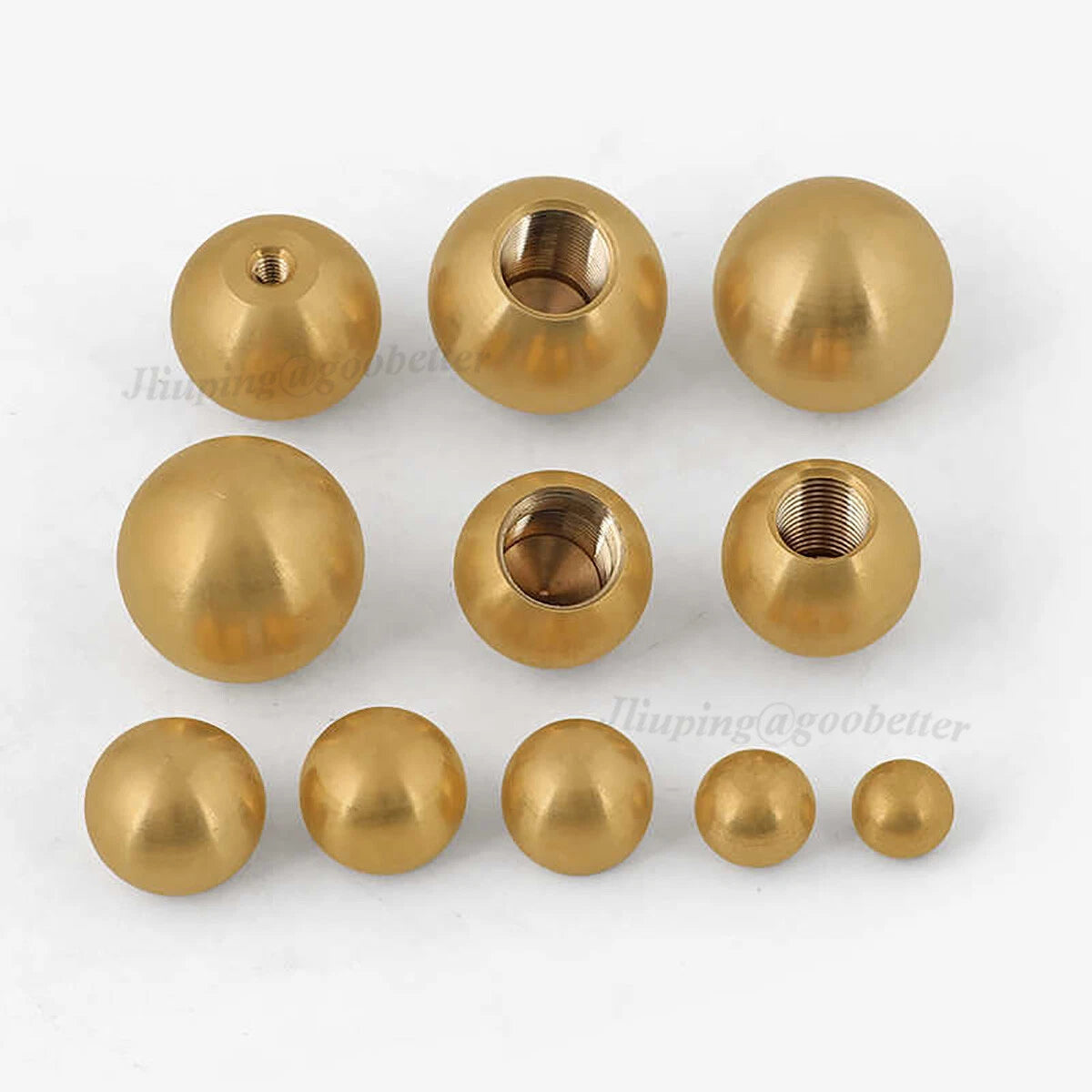 Brass Ball Cap Nuts – Lamp Finial Screw Caps, Female Thread M3 to M12, Ball Diameter 6–25mm