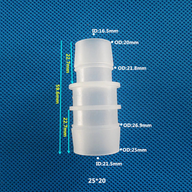 Straight Reducing Hose Barb Connector | 11.1mm–25mm to 3.9mm–20mm