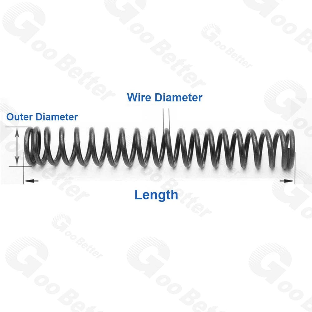 Black Compression Spring 6mm Wire Dia 155-190mm Length Pressure Springs Steel