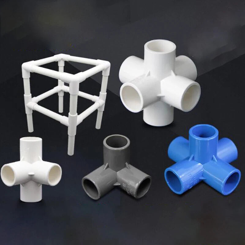 PVC Pipe Fittings Various Type Straight, Tee, Elbow Water Supply White Blue Grey