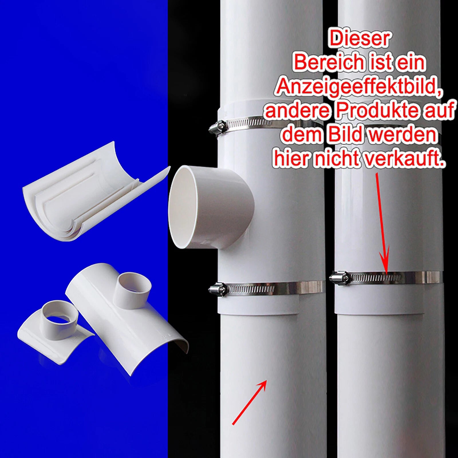 PVC Repair Pipe Fitting Reducing Tee Reducer Drain Pipe Fittings White 50- 110mm