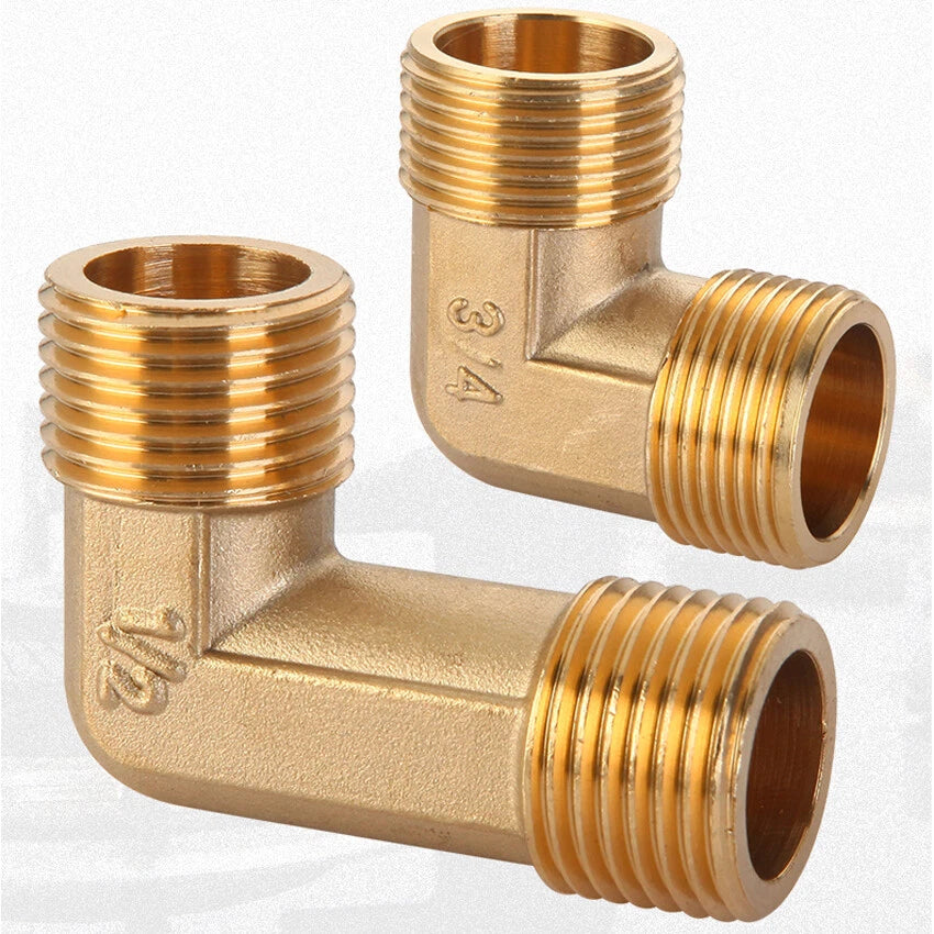 BSP Brass Elbow Fitting — 1/2", 3/4" & 1" Male/Female Thread Pipe Connector Adapter