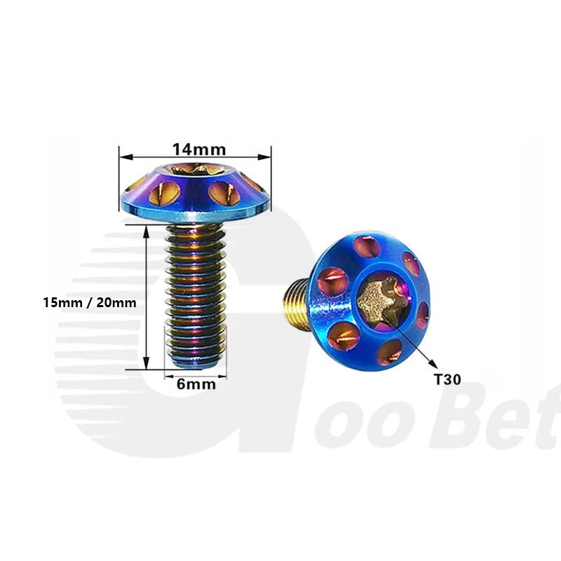 M6 x 15mm 20mm Titanium Motorcycle Decorative Bolt Torx Screws T30 Tuning Repair