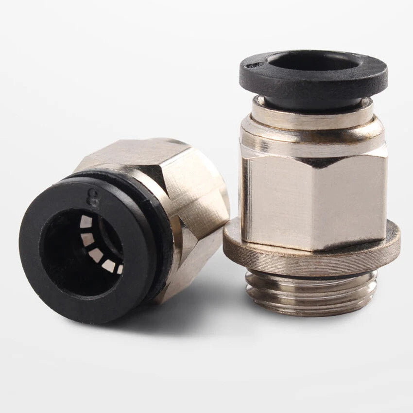 G Male Thread Pneumatic Push-in Straight Fittings — OD 4mm to 12mm Hose