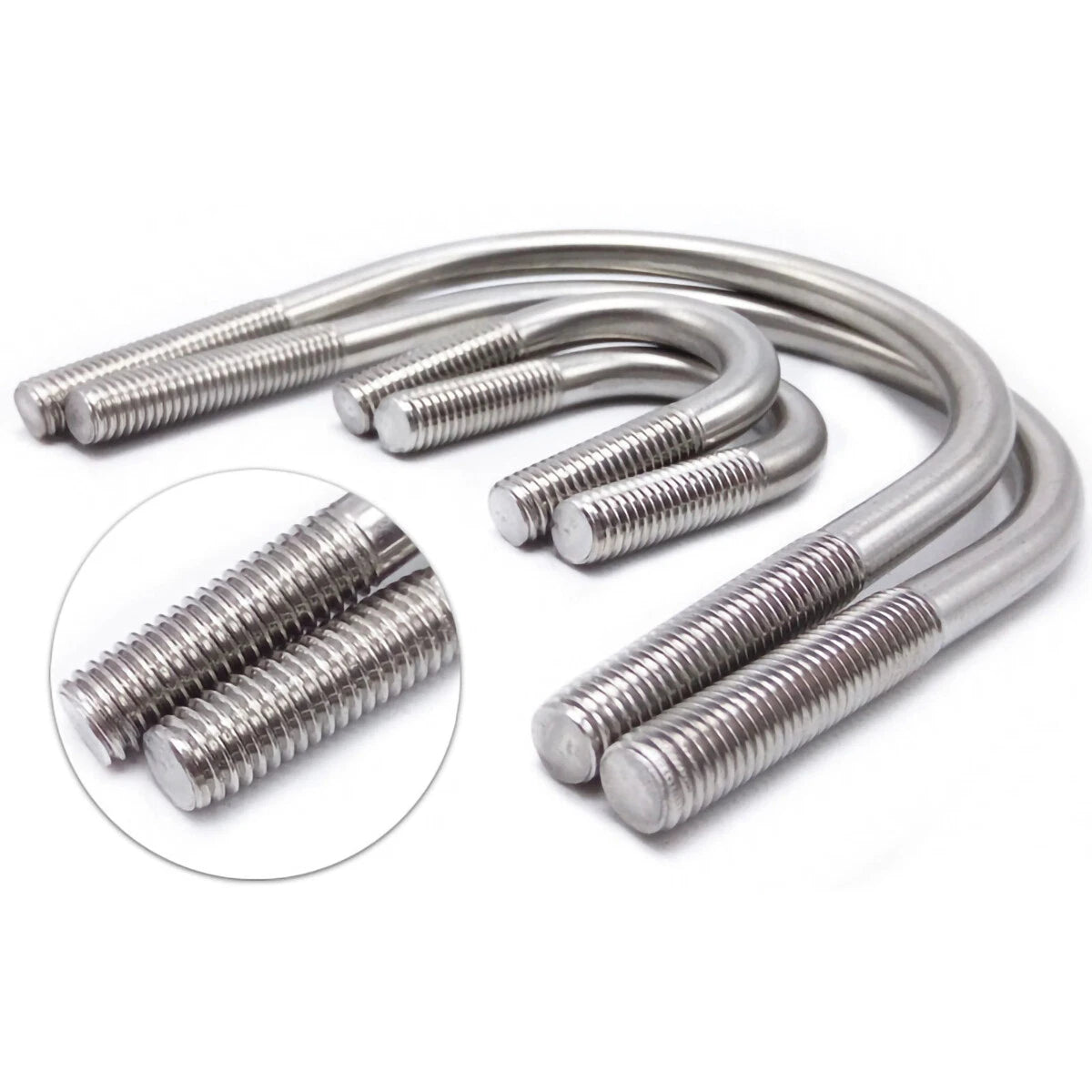 U-Bolts M6 M8 M10 M12 U Bend Screws A2 Stainless Steel U Shaped Bolt Nut Washer