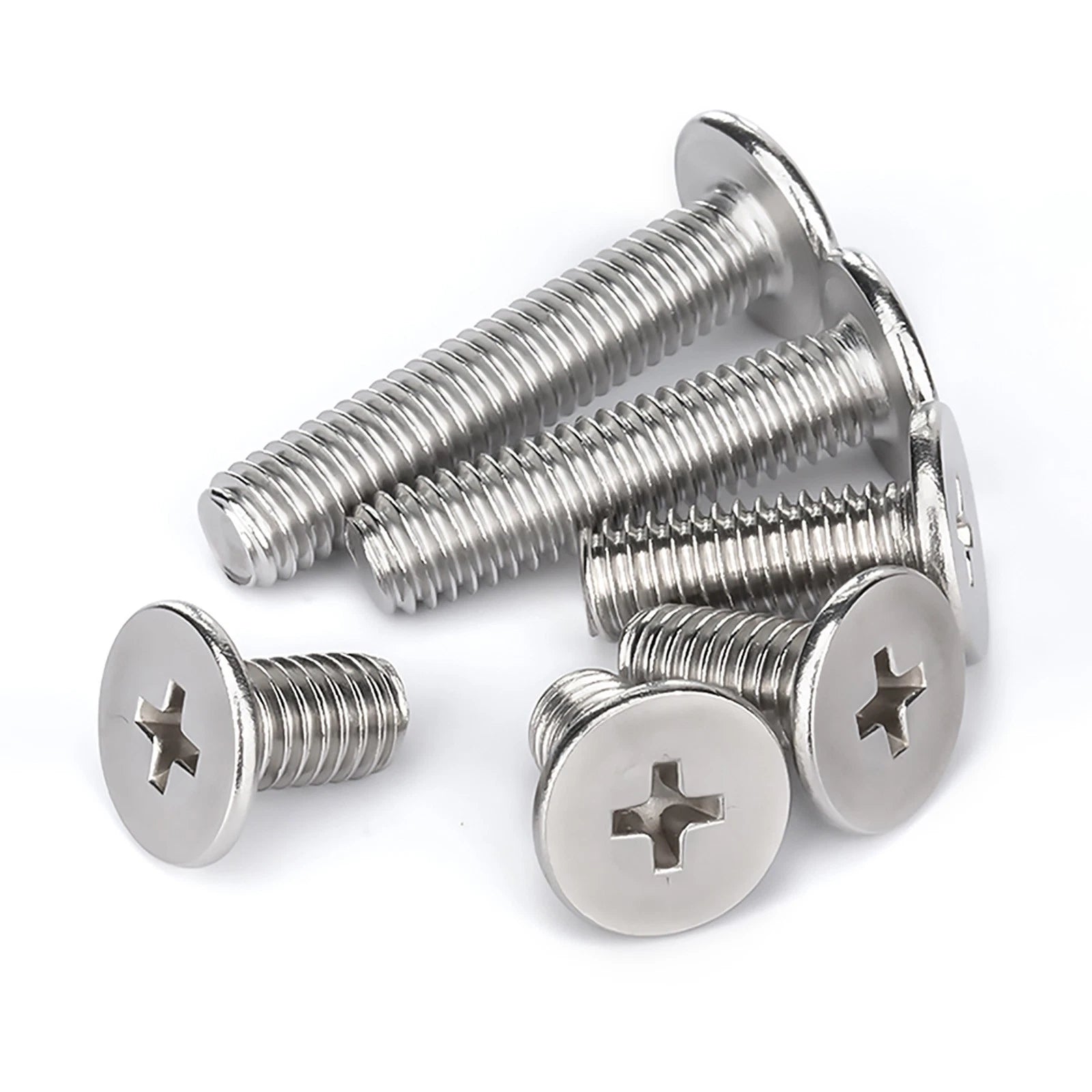 M1–M8 Ultra Thin Flat Head Phillips Machine Screws – A2 Stainless Steel, Fully Threaded