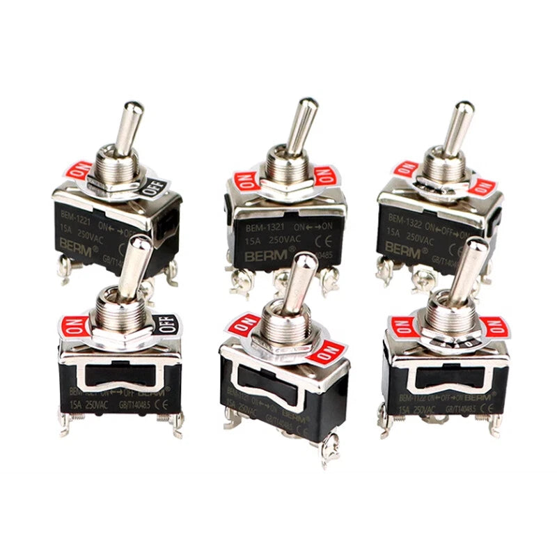 Toggle Switch ON-OFF-ON, 2/3 Pin 2/3 Positions, Latching & Momentary, Screw or Pin Terminal