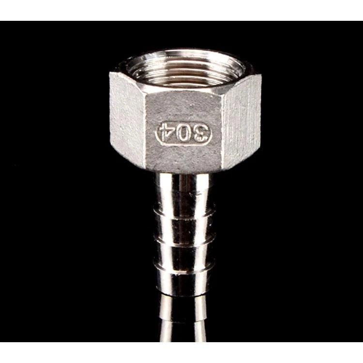 Stainless Steel Female Threaded Hose Barb Fittings — 1/4" to 3/4" NPT