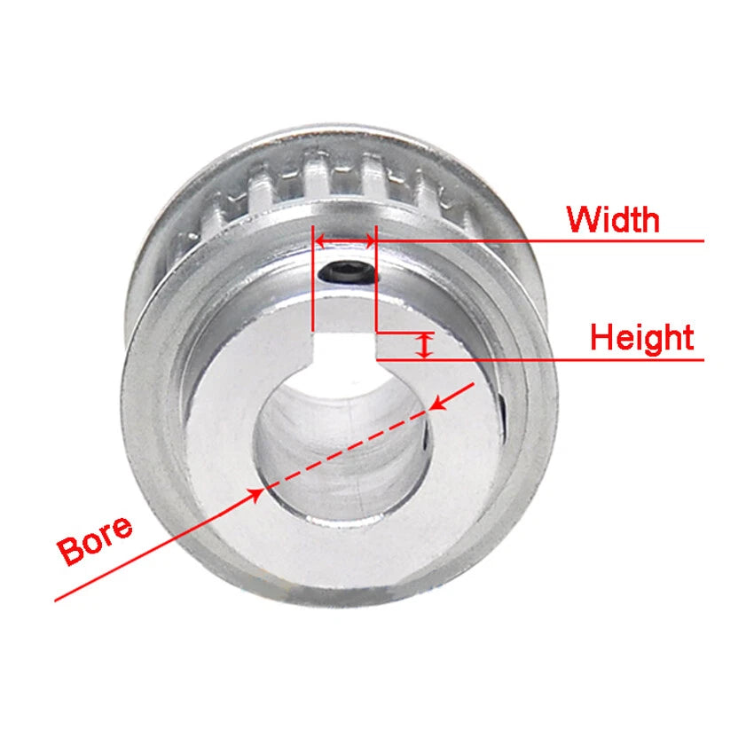 3M 20T-100T Timing Belt Pulley With Step/Keyway, Bore 8-25mm,For 10mm Width Belt
