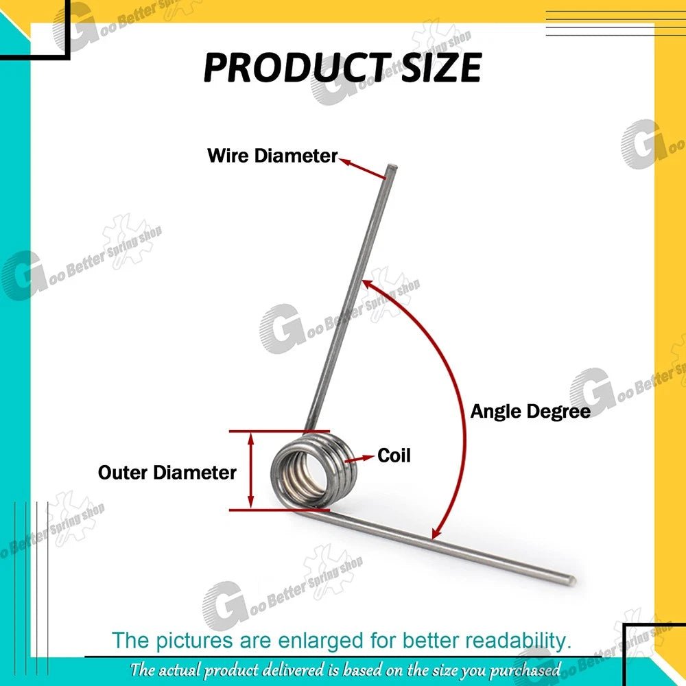 Torsion Spring 3-9 Coil (10 pcs), 0.9mm Wire dia, 5 ~ 10mm OD, Left spring Steel