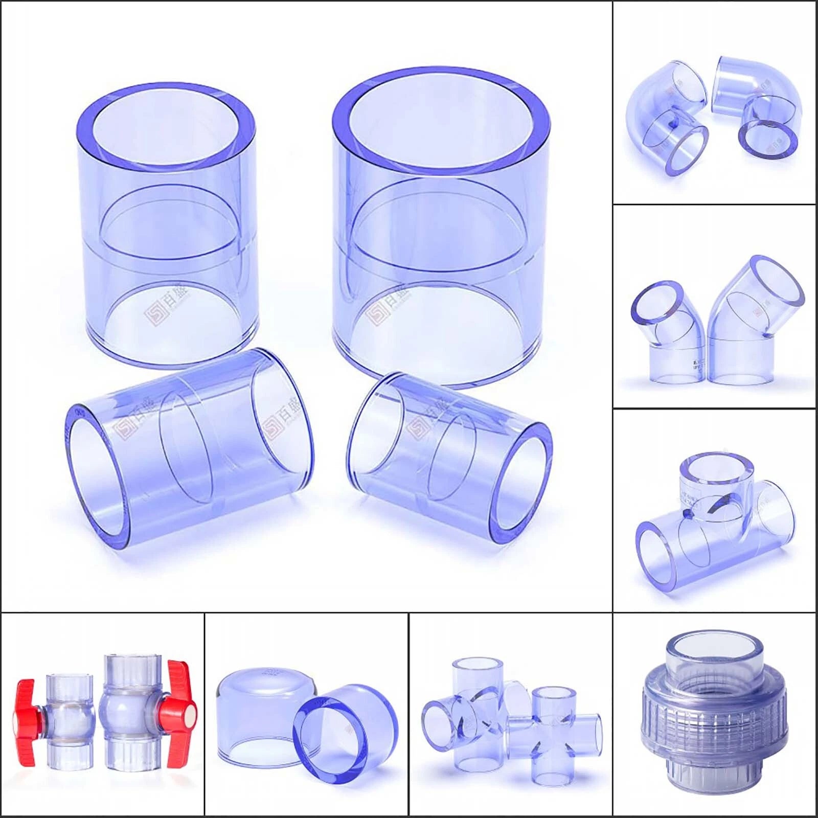 UPVC PVC Clear Plumbing Fittings Pipe For Aquarium Fish Tank Pond Solvent Weld