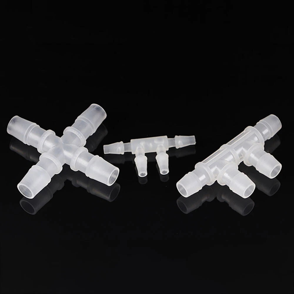 X Piece & Side 4-Way Plastic Hose Pipe Connector — Water Oil Gas Air Joiner