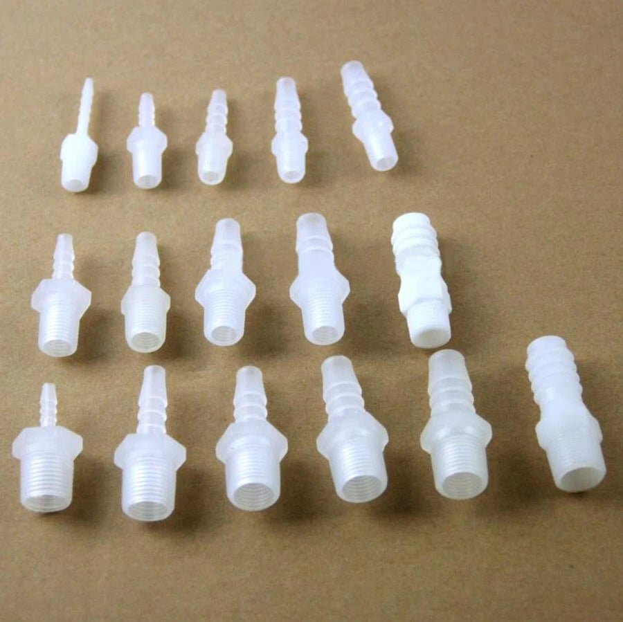 BSP Male to Barb Hose Connector — Plastic Straight Reducer Fitting for Aquarium & Fluid Lines