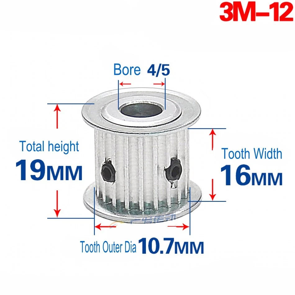 3M Timing Belt Pulley 12T-120T Synchronous Wheel Sprocket For 15mm Width Belt