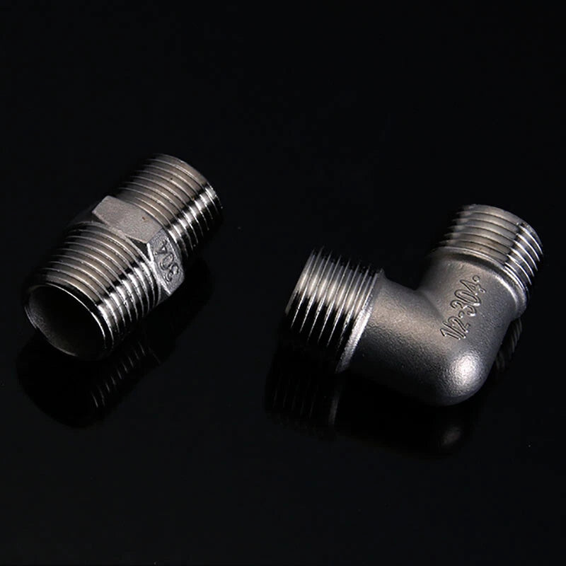 BSP 304 Stainless Steel Pipe Fittings — Elbow, Tee, Nipple, Cross, Bush, Cap (1/2" & 3/4")