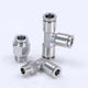Stainless Steel Pneumatic Push Fit Connector Elbow Tee Straight Air Hose Tube