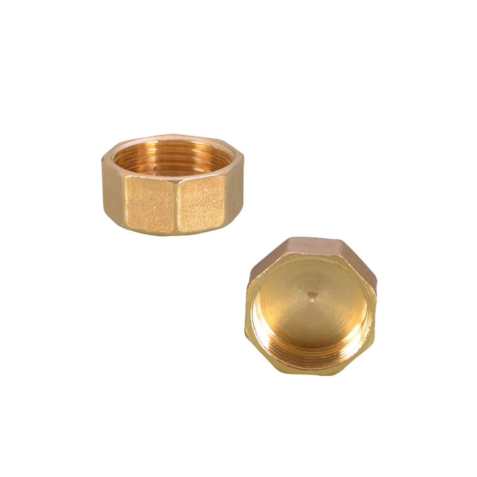 Brass Female BSP Blanking Cap Stop End Pipe Fittings — 1/8" to 1" Hex & Octagonal
