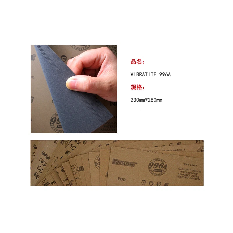 A4 Silicon Carbide Wet & Dry Sandpaper — P60 to P10000 Grit 230x280mm Sheets for Wood Metal Auto