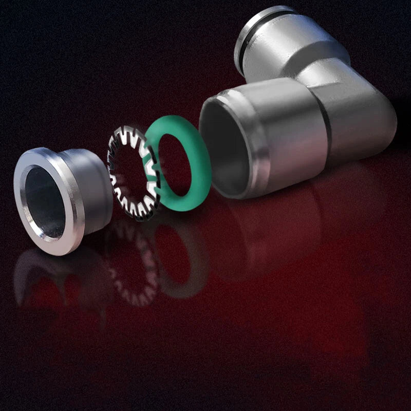 Pneumatic Push-In Elbow Fittings — Equal & Reducing Elbow Connectors for Air & Water Hose