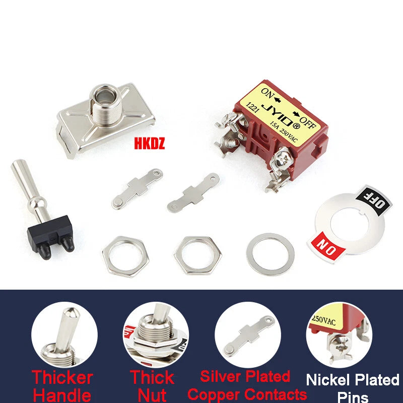Heavy Duty Toggle Switch — 2/3 Position SPST DPDT, BEM & E-TEN Series, Pin or Screw Terminal