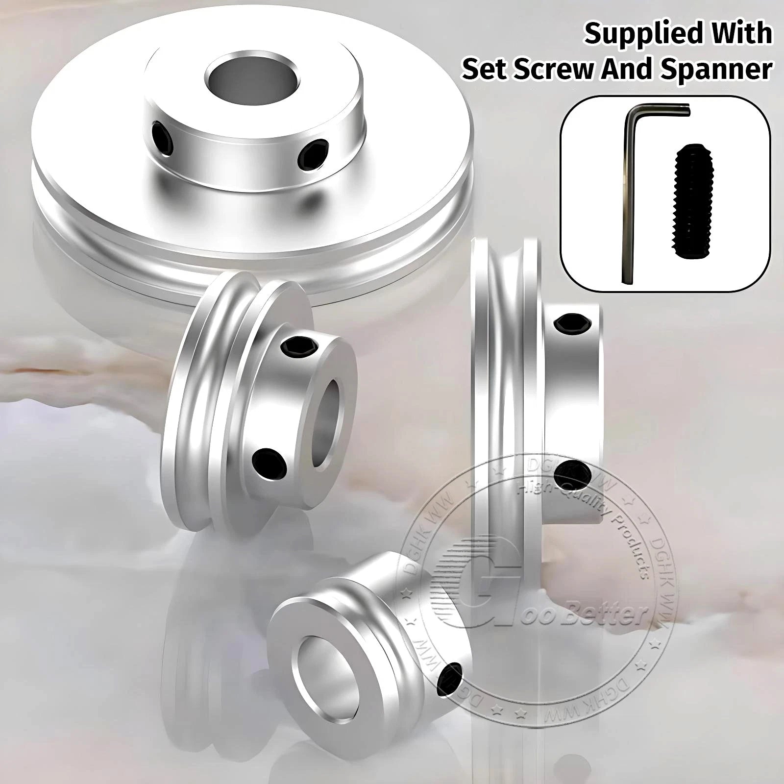 V Grooved Pulley Aluminum Round Belt Pulleys For 4mm Width Belt OD 20/30/40/50mm