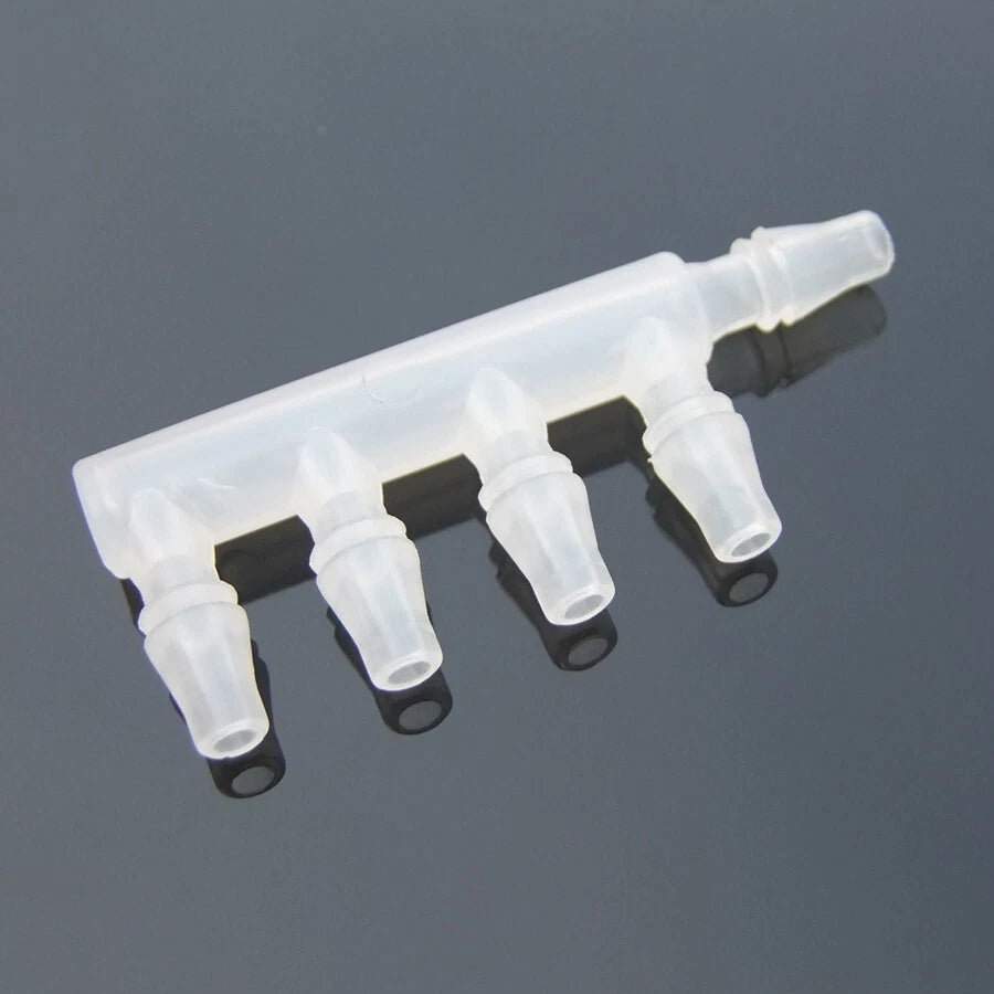 4.8mm 5-Way Plastic Hose Barb Fitting Tube Connector Splitter Adapter