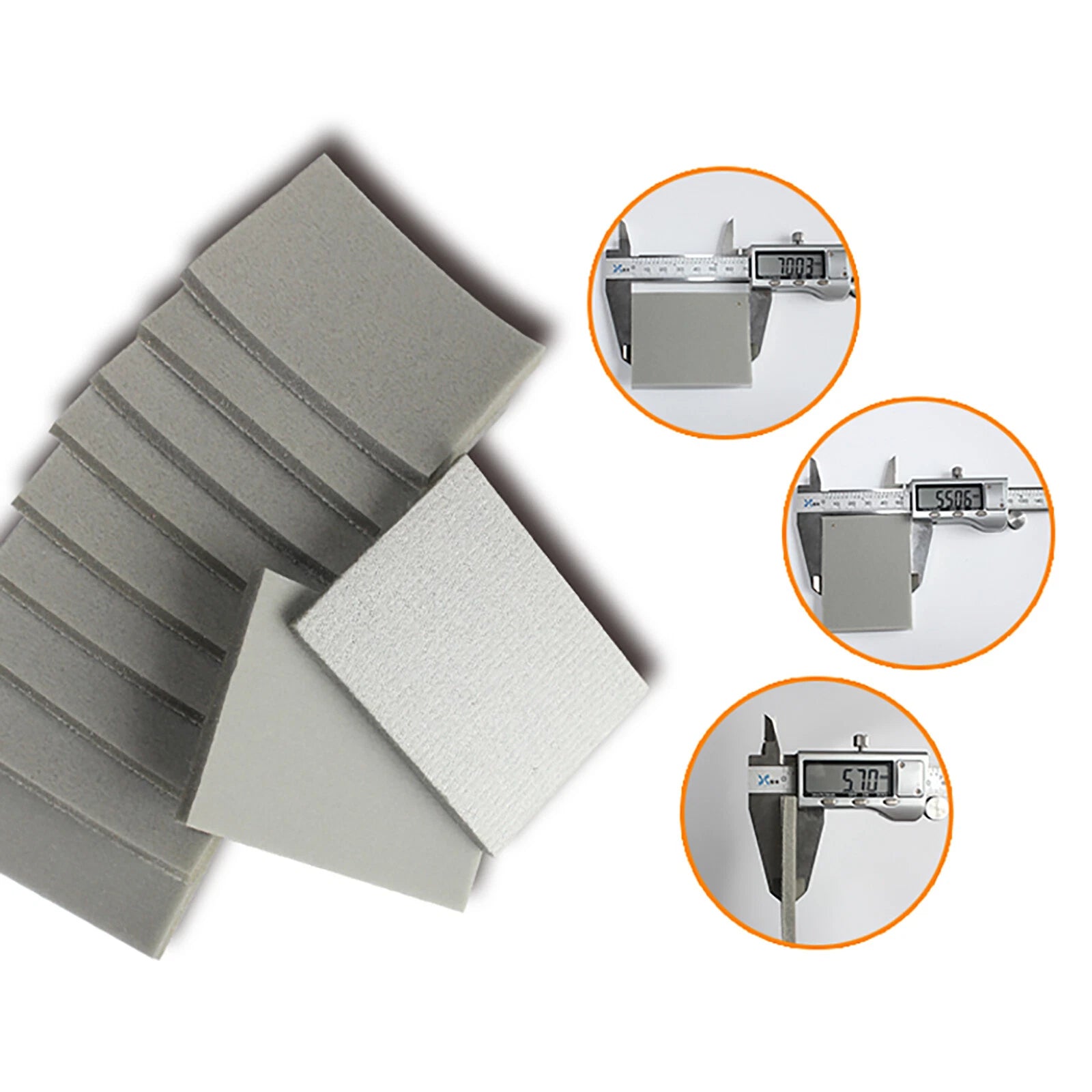 55mm x 70mm Wet and Dry Foam Sponge Sanding Block Pads Sandpaper 300-3000 Grit