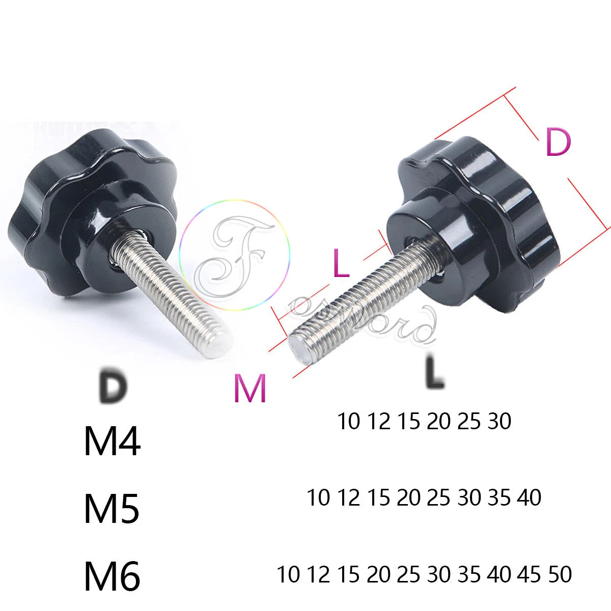 M3 4 5 6 8 10 12 Knurled Thumb Screws A2 Stainless Hand Turn Knob Bolts 31-M8*16