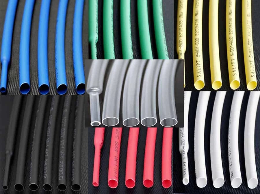 1.5mm Heat Shrink Tubing 2:1 Ratio – 7 Colors, Black White Red Green Yellow Blue Clear