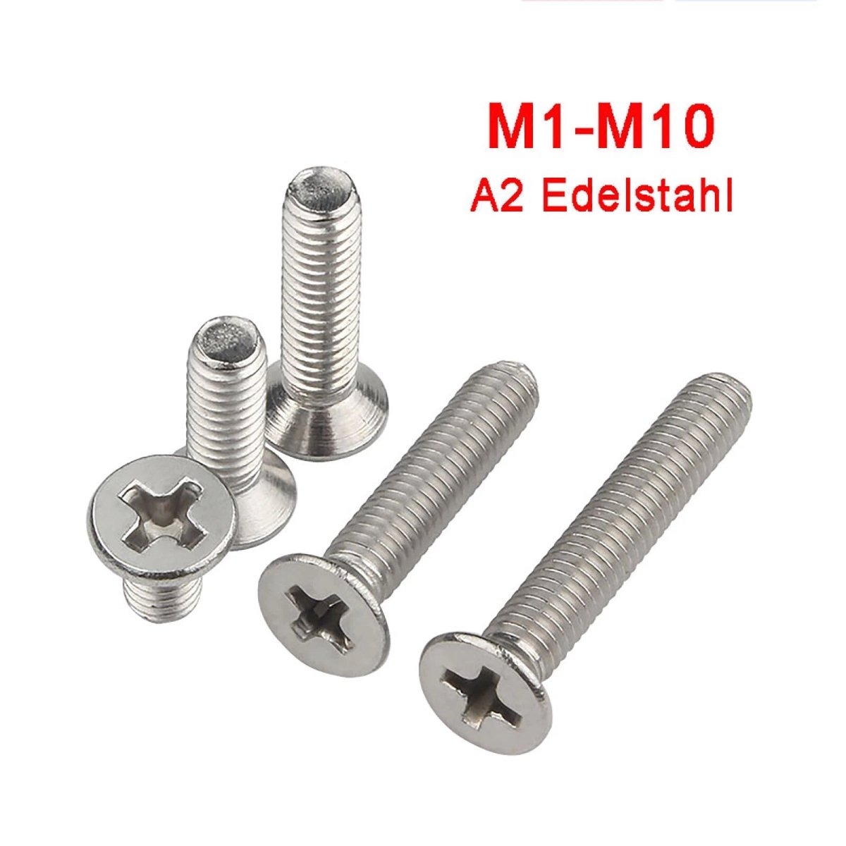 M2.5 & M3 Phillips Flat Head Machine Screws | A2 304 Stainless Steel, 4mm–80mm - HomeDIYer