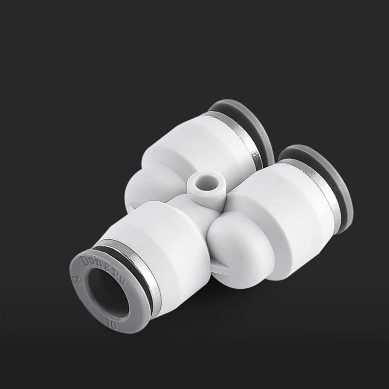 Pneumatic Push Fit Y-Shape 3-Way Connector — Air & Water Tube Joiner