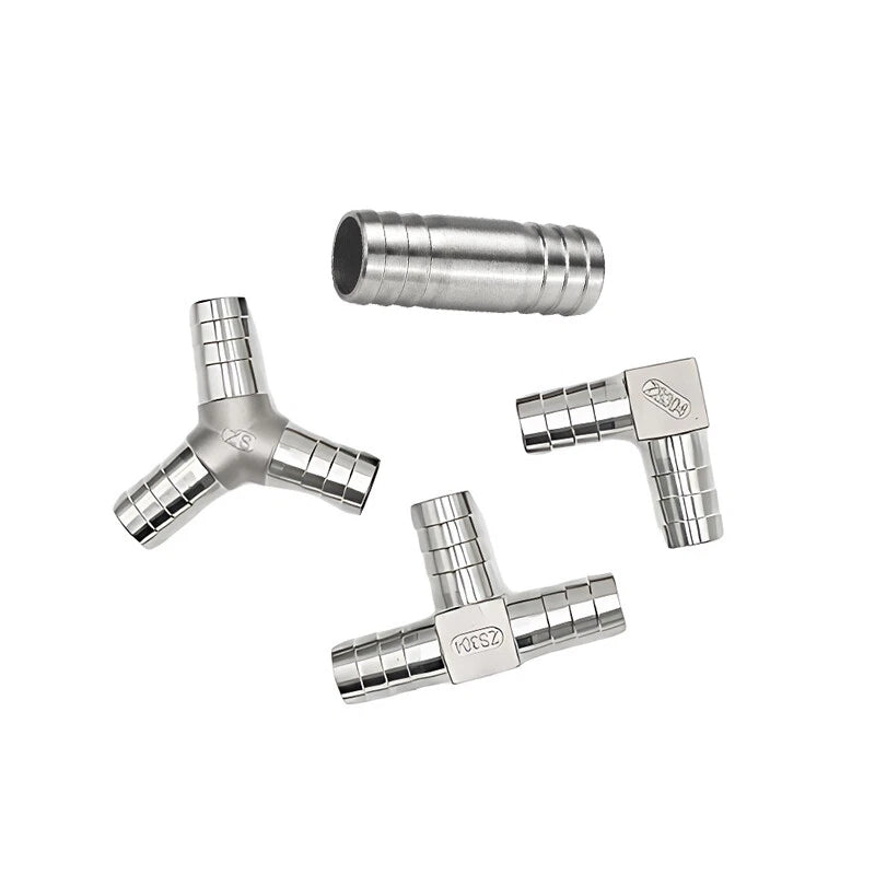 Stainless Steel BSP Hose Tail Connector Fitting — Y / L / T / Inline Type