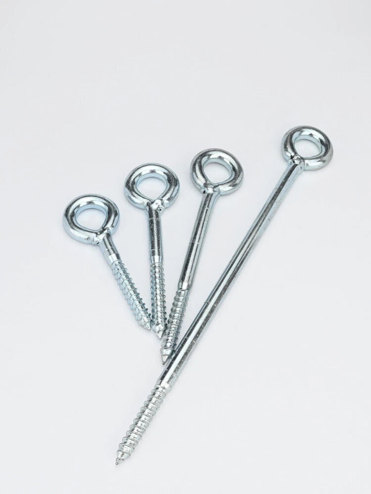 Zinc Screw Eyes & Hooks — Metric Wood Thread, 16–105mm, Hook & Eye with Optional Wall Plug