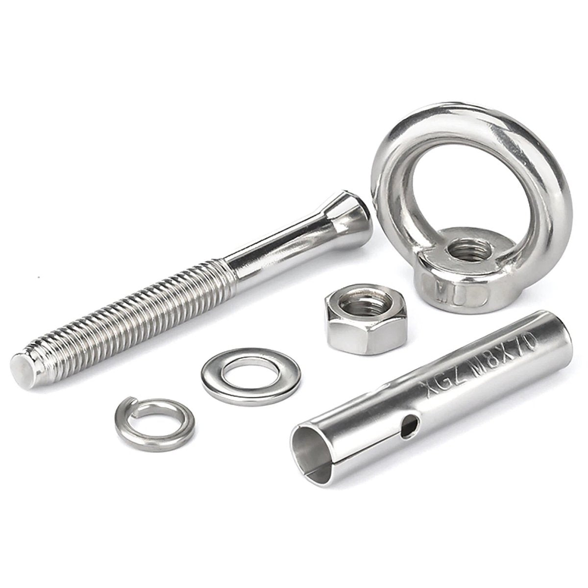 Closed Hook Eye Bolt with Rawl Shield Wall Anchor — A2 Stainless Steel (M6–M20) - HomeDIYer