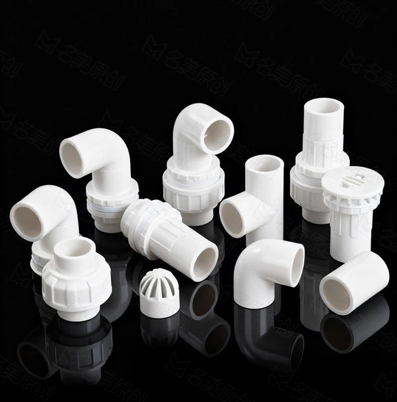 PVC Pipe Fittings White Connector Metric For Aquarium Fish Tank Various Parts