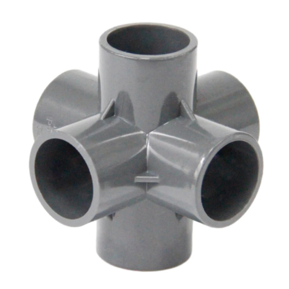 PVC Elbow Fitting 6 Way PVC Pipe Fittings Connector Furniture 20 25 32 40 50mm