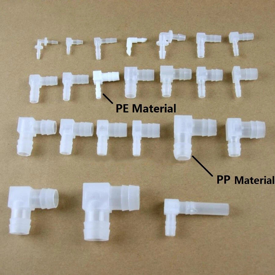 Plastic Barbed Elbow Hose Connector 2.4–20mm — Equal & Reducer Air Water Pipe Joiner