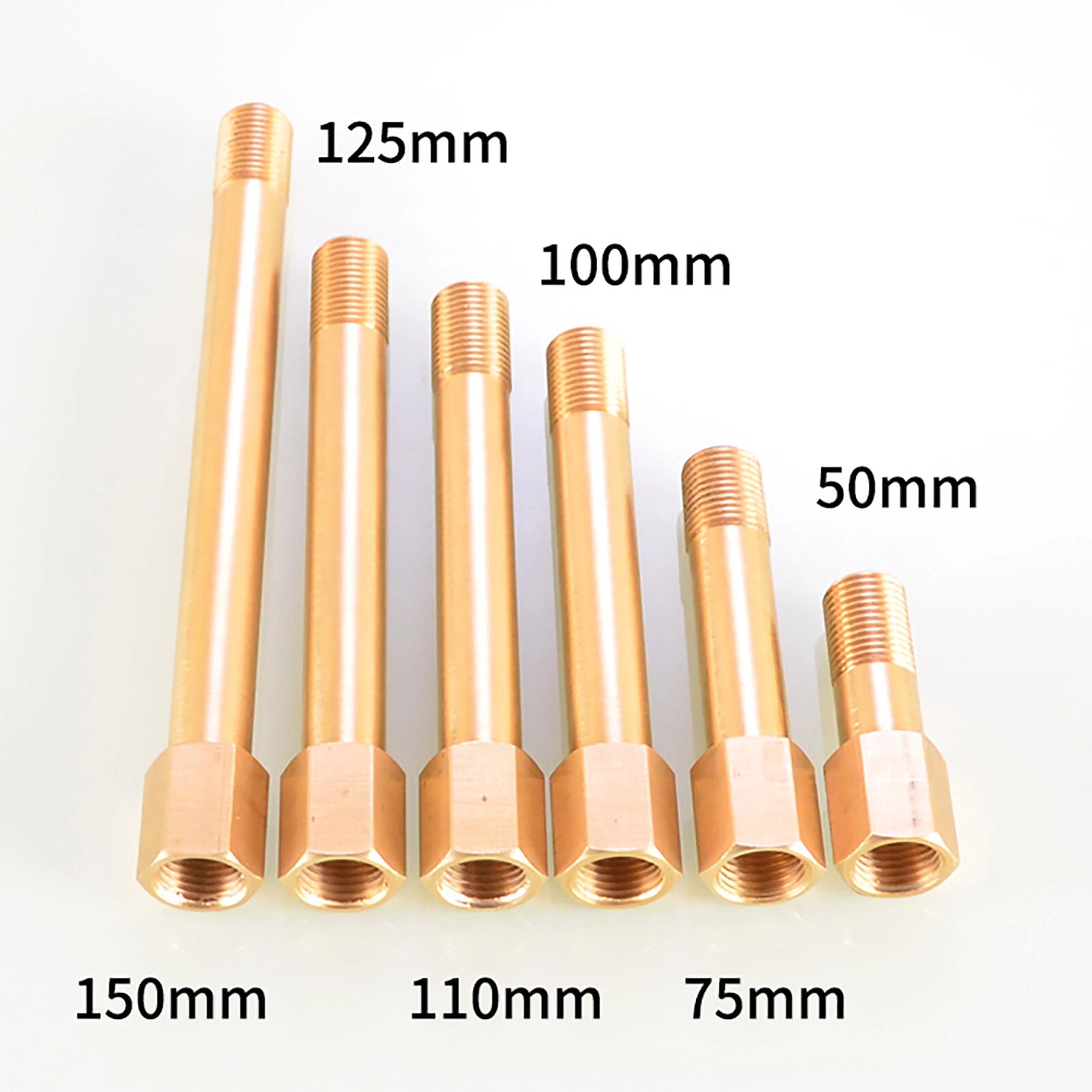 Brass BSP Straight Pipe Fitting — Female x Male Thread Connector (1/8", 1/4", 3/8")