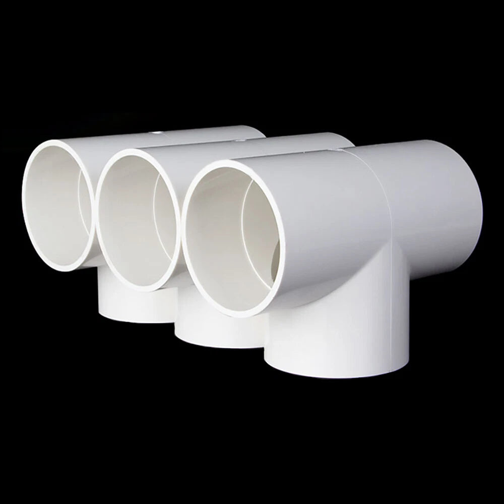 PVC Pipe Fitting Tee Socket ID 16-160mm T Piece Connector Adhesive Pipe Fittings