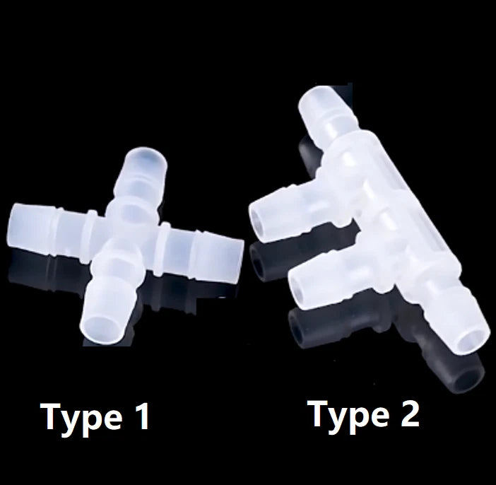 4-Way Plastic Hose Joiner — Pipe Connector for Water, Oil, Gas, Air & Vacuum