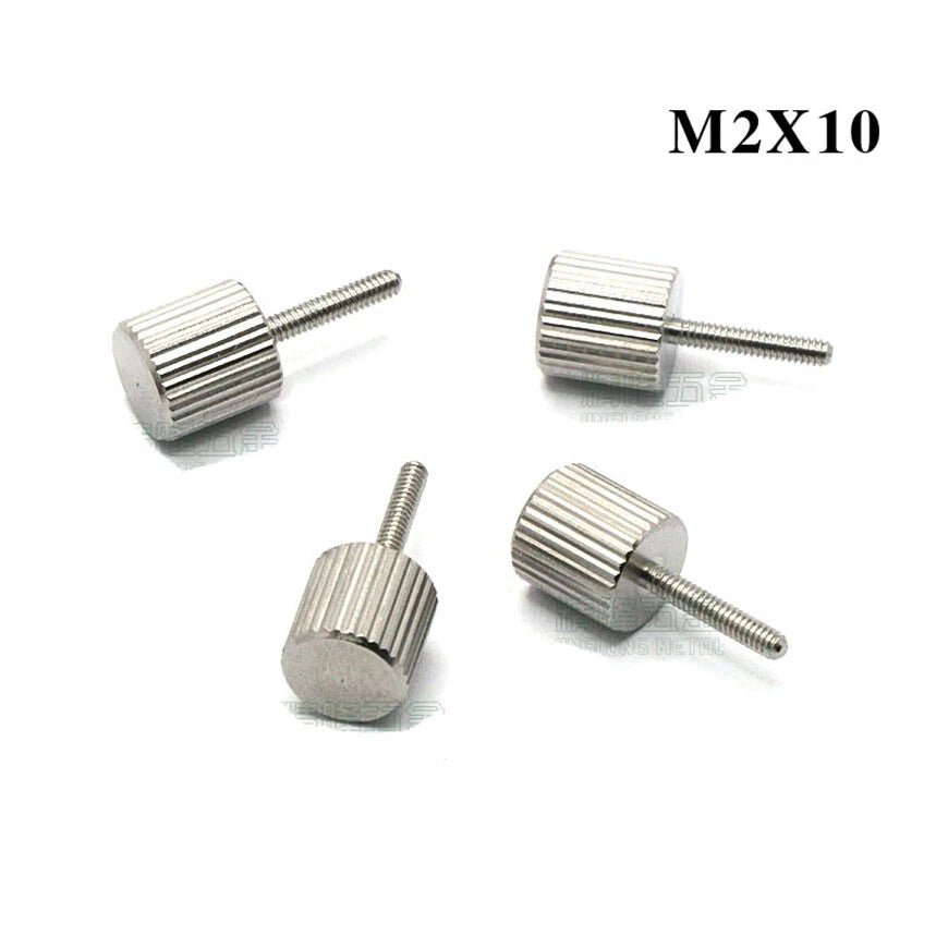 M2 x 10mm Cylinder Head Knurled Thumb Screws – Stainless Steel Hand Grip Knob Bolts - HomeDIYer