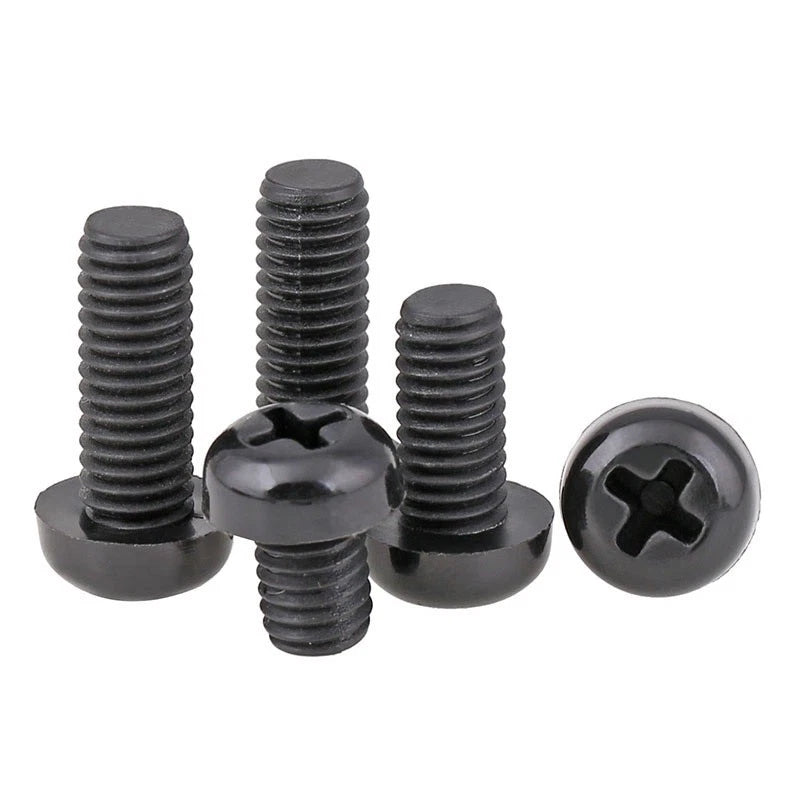 M3 Black Nylon Pan Head Phillips Machine Screws — Plastic Screws 4mm to 30mm