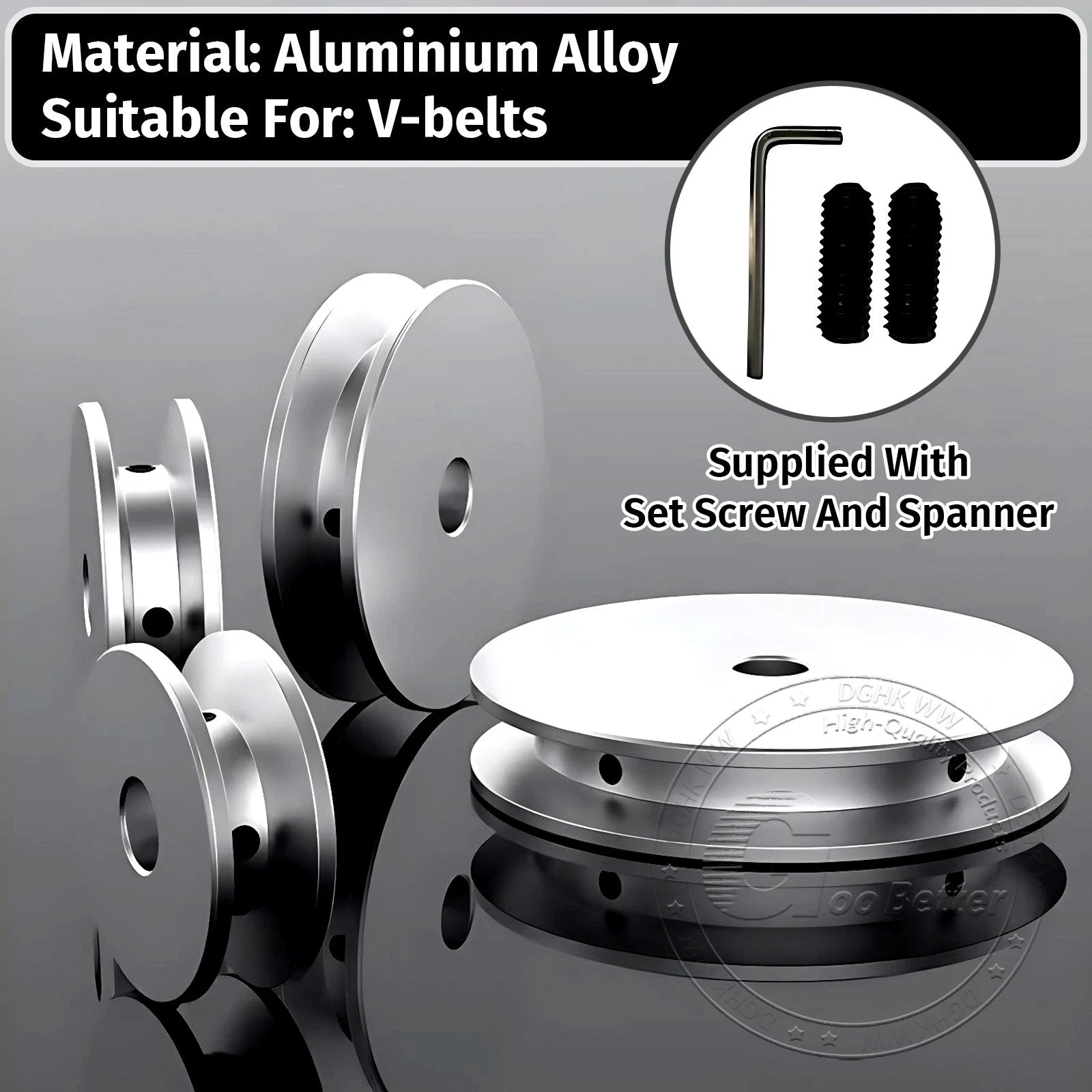 V-Groove Aluminum Drive Pulley For V-Belt Pulleys Groove 10mm OD 40/50/60/80mm
