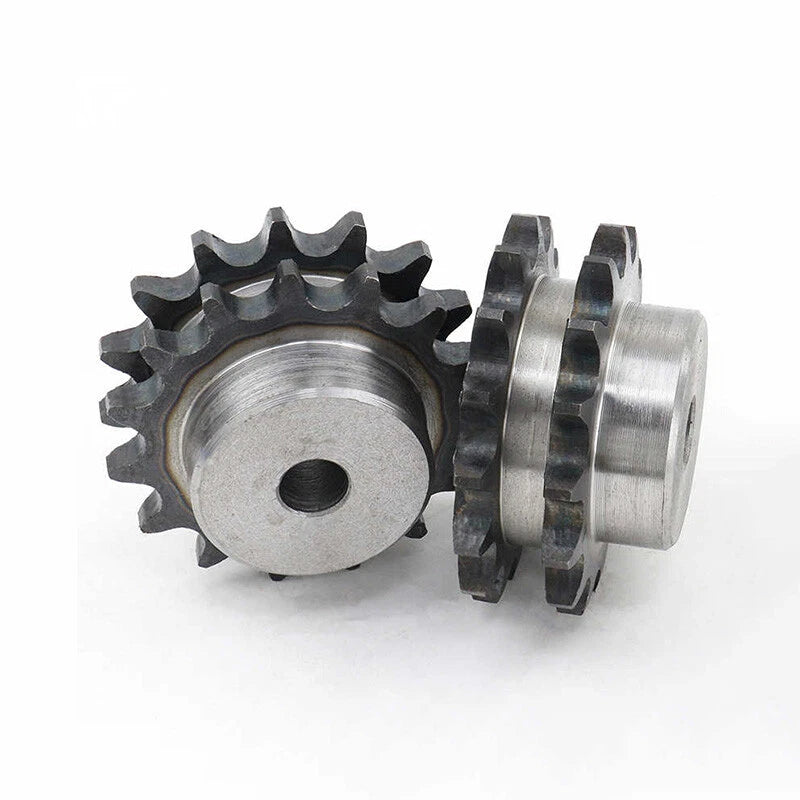 1/2" 5/8" 3/4" 1" Double Row Roller Chain Sprocket 11T-34T Tooth Carbon Steel
