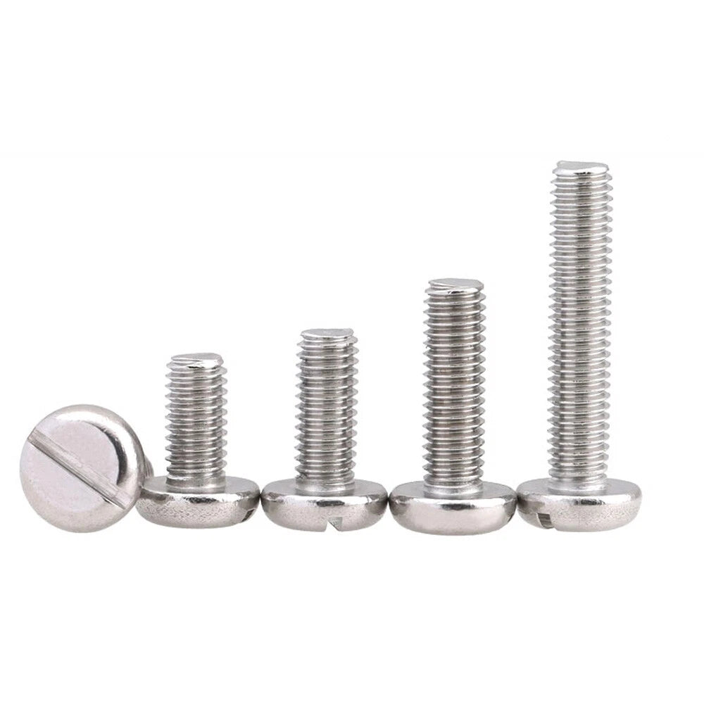 M3 M4 M5 Button Head Slotted Machine Screws — A2 Stainless Steel GB67