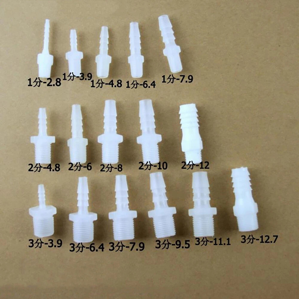 Barbed Hosetail Connector Fitting — Male Thread Plastic Hose Pipe Adaptor