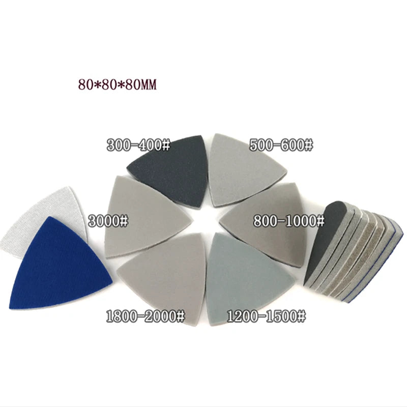 80mm Sanding Sheets Triangular Detail Wet and Dry Sandpaper Pads Multi Tool