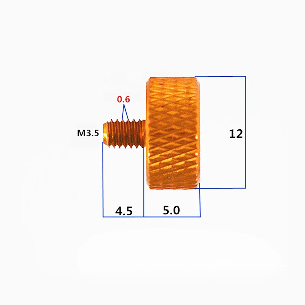 Knurled Thumb Screws M3.5*4-20mm Aluminum Alloy DIY Hand Tighten Grip Knob Bolts