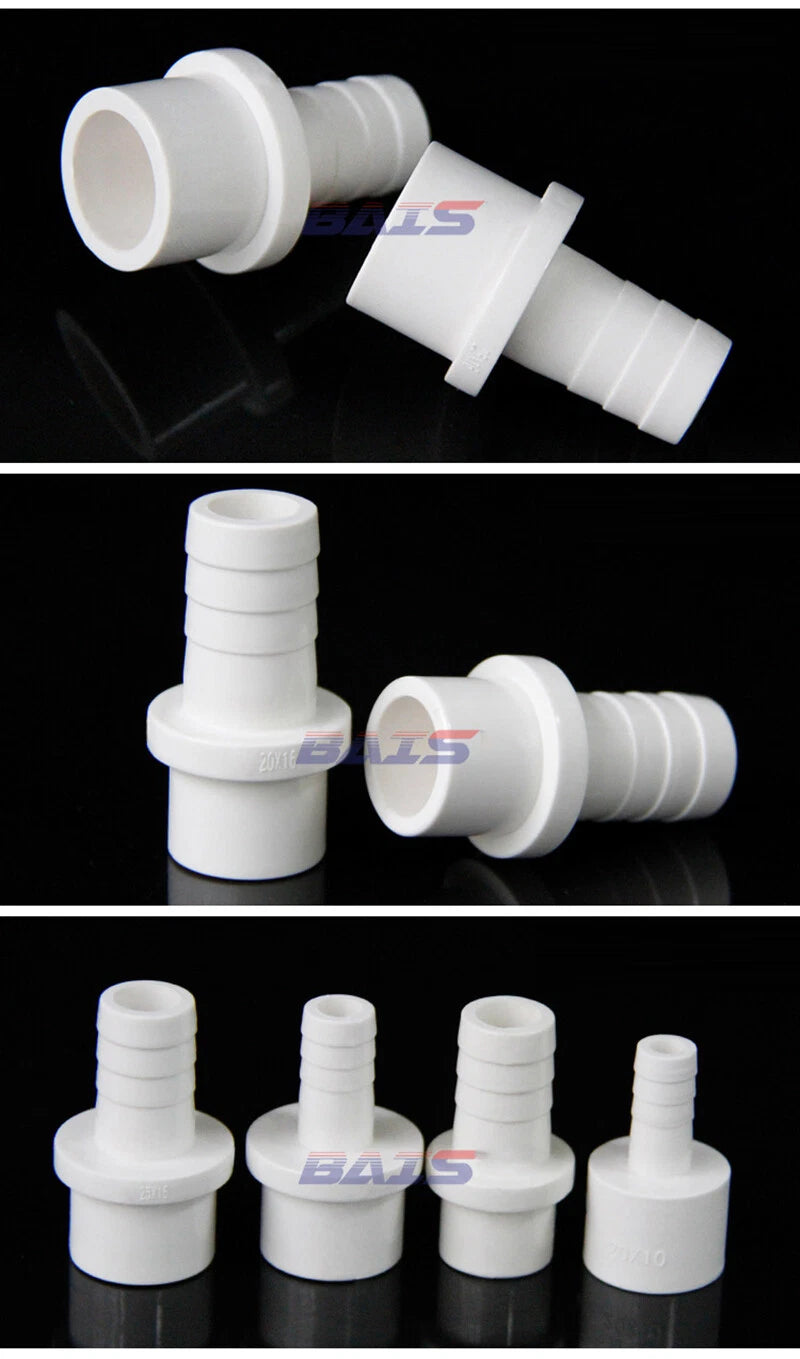 PVC Straight Pipe Connector — Hose Barb Adapter Fitting OD 20–63mm