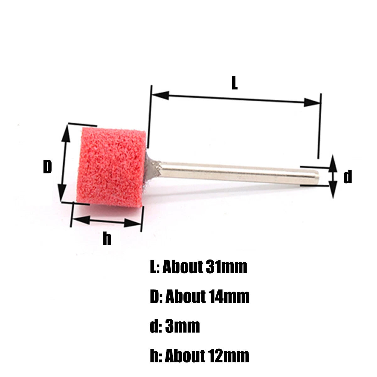 3mm Fiber Grinding Wheel Mini Abrasive Brush 150-1000 Grit for Die Grinder & Rotary Tool